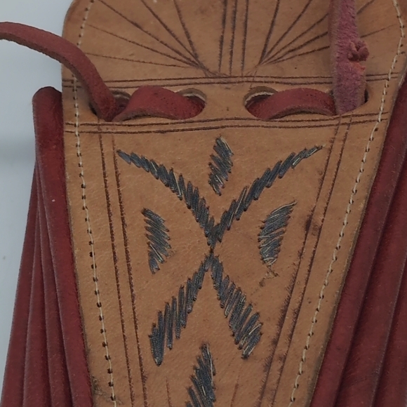 Vintage Taureg Expandable Bag Purse Wallet Embroidery Detail Made In  Lybia - Picture 5 of 9